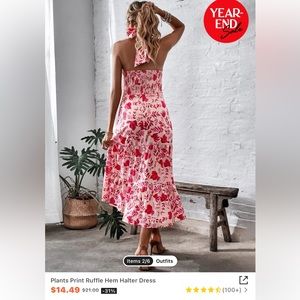 Floral print halter dress- sz small